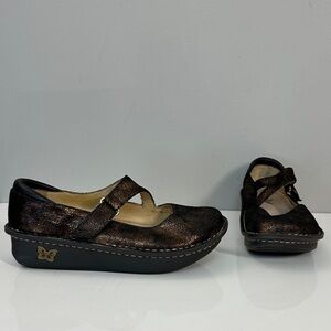 Alegria Dayna Day 567 Bronze And Go,d Mary Jane Shoes Size 38(7.5)